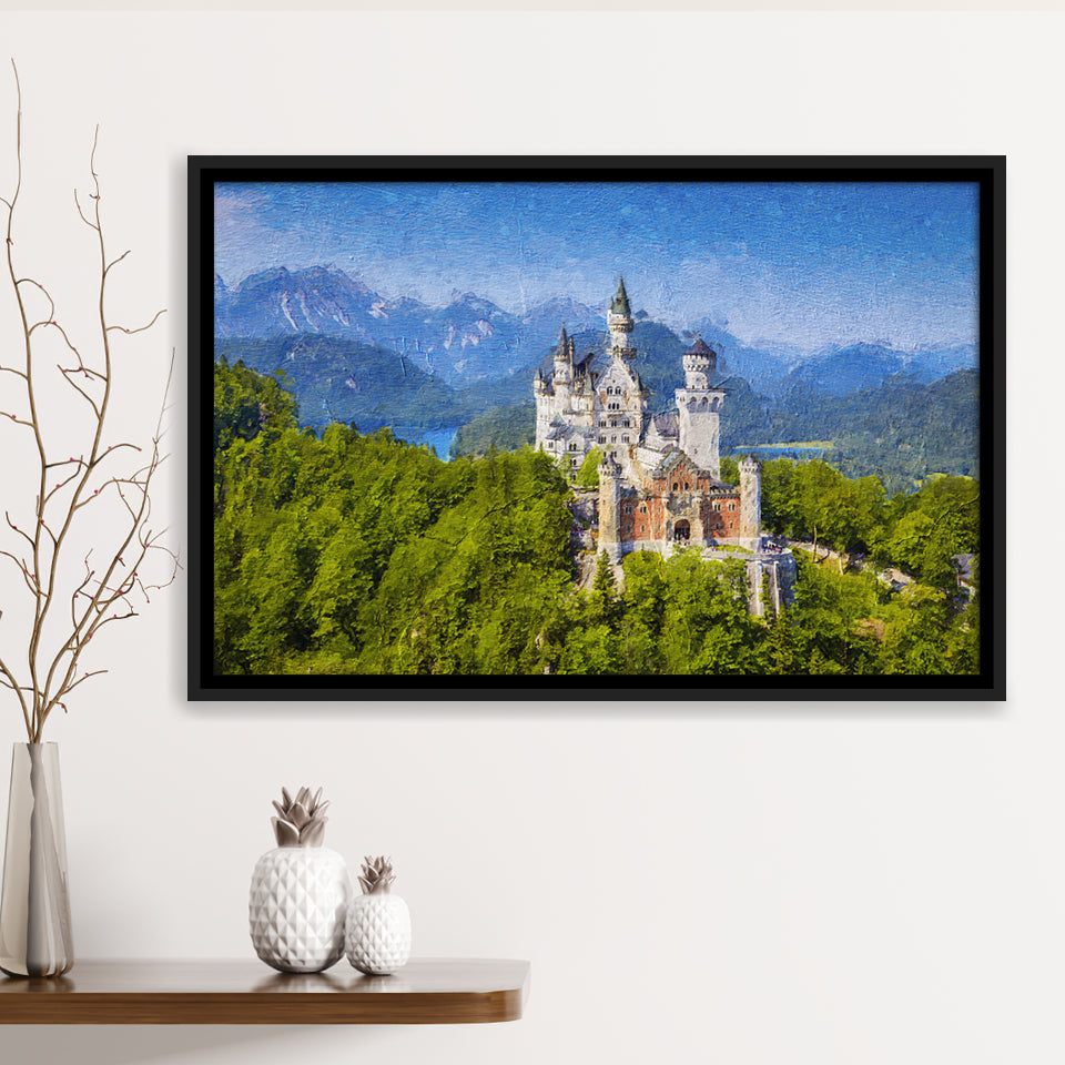 Neuschwanstein Castle Germany Framed Canvas Prints Wall Art Decor - Paiting Canvas, Art Prints, Floating Frame