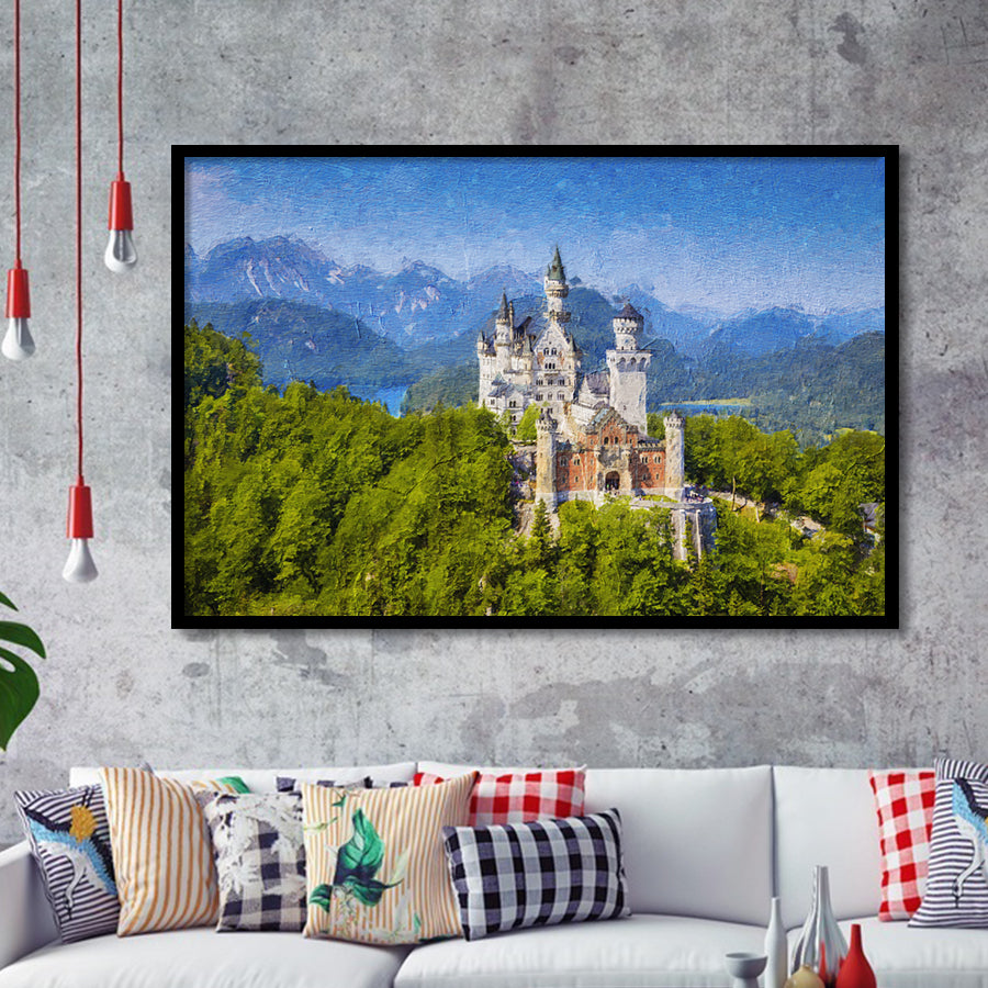 Neuschwanstein Castle Germany Framed Art Prints Wall Decor - Painting Prints, Framed Picture, Home Decor