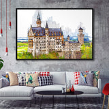 Neuschwanstein Castle, Framed Canvas Prints Wall Art Home Decor,Floating Frame, Ready to Hang