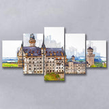 Neuschwanstein Castle, Multi Panels, 5 Pieces, Canvas Prints Wall Art Home Decor