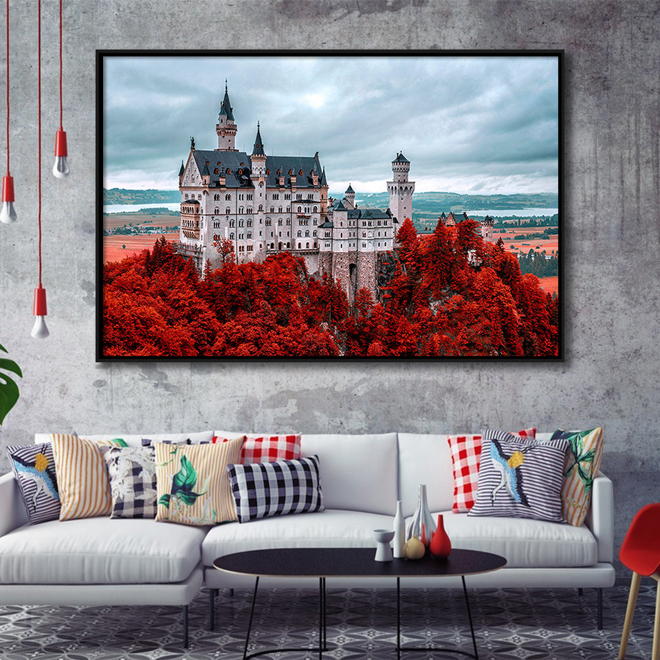 Neuschwanstein Germany Framed Canvas Prints Wall Art Decor, Framed Picture, Floating Frame