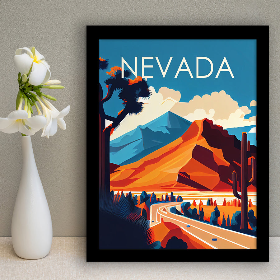 Nevada Retro Art Print, City Art Print, Framed Art Print Wall Art Home Decor, Framed Picture