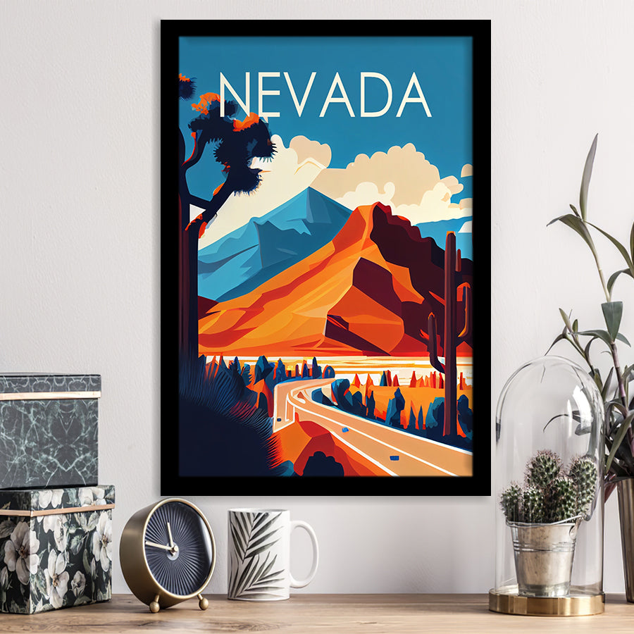 Nevada Retro Art Print, City Art Print, Framed Art Print Wall Art Home Decor, Framed Picture