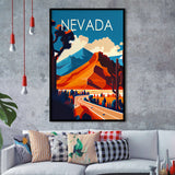 Nevada Retro Art Print, City Art Print, Framed Art Print Wall Art Home Decor, Framed Picture