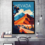Nevada Retro Art Print, City Art Print, Framed Art Print Wall Art Home Decor, Framed Picture