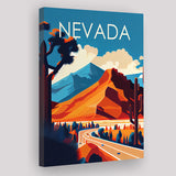Nevada Retro Art Print ,City Art Print, Large Canvas, Canvas Print Wall Art Home Decor