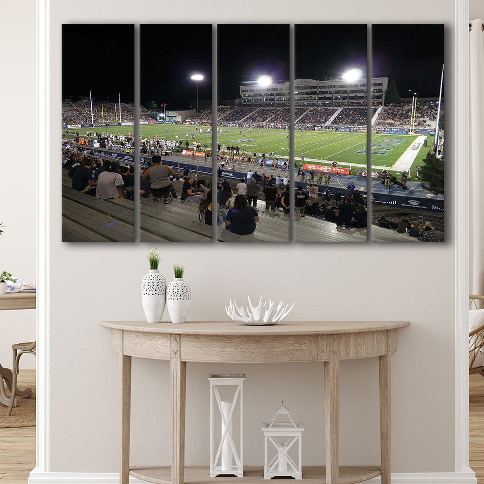 Nevada Wolf Pack Wall Art Mackay Stadium Canvas Prints,Multi Panels B,Sport Stadium Art Prints, Fan Gift