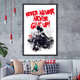 Never Give Up Graffiti Street Art Framed Art Print Wall Decor - Painting Art, Wall Art, Framed Picture, Black Frame