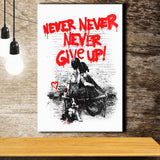 Never Give Up Graffiti Street Art Canvas Prints Wall Art Decor - Painting Canvas, Home Decor, Art Print, Art For Sale