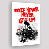 Never Give Up Graffiti Street Art Canvas Prints Wall Art Decor - Painting Canvas, Home Decor, Art Print, Art For Sale