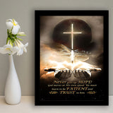 Never Give Up Hope Art Jesus Framed Art Print Wall Decor - Painting Art, Framed Picture, Home Decor