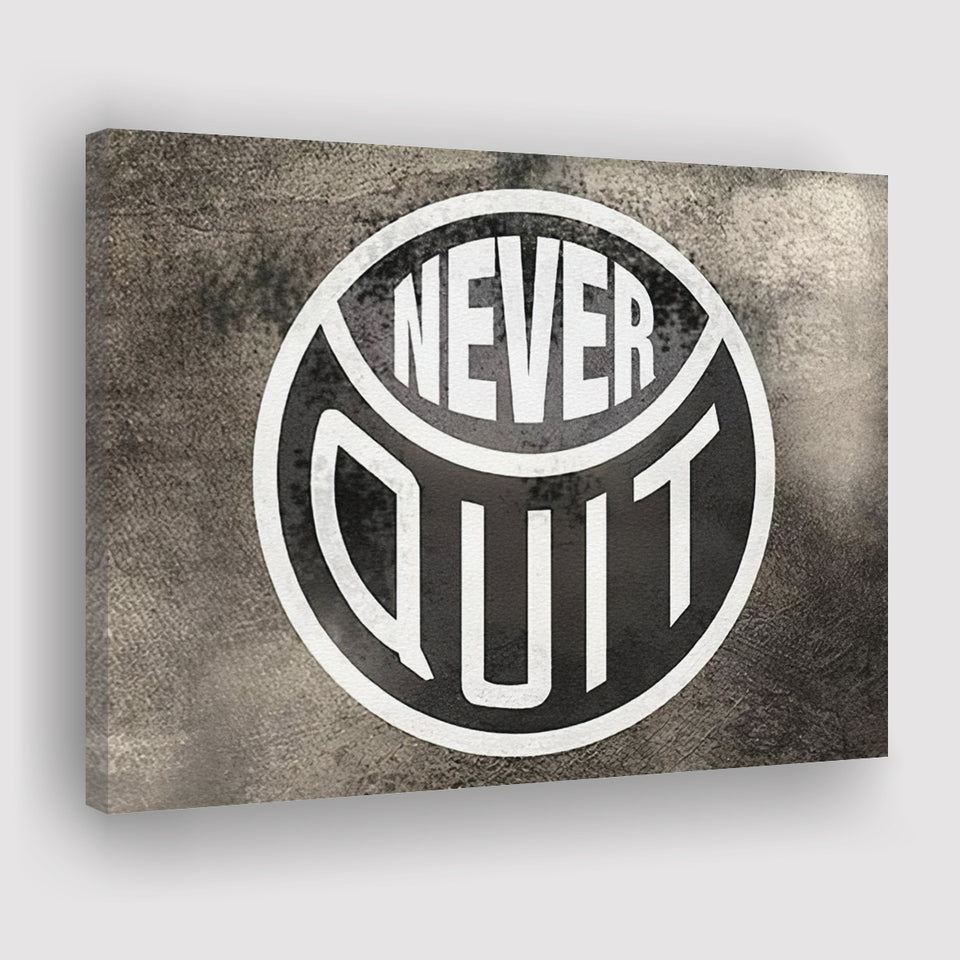 Never Quit Canvas Prints Wall Art - Painting Canvas,Office Business Motivation Art, Wall Decor