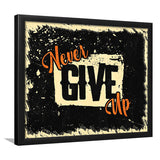 Never Give Up Motivation Painting Framed Art Prints - Framed Prints, Painting Prints, Painting Art, Print for Sale