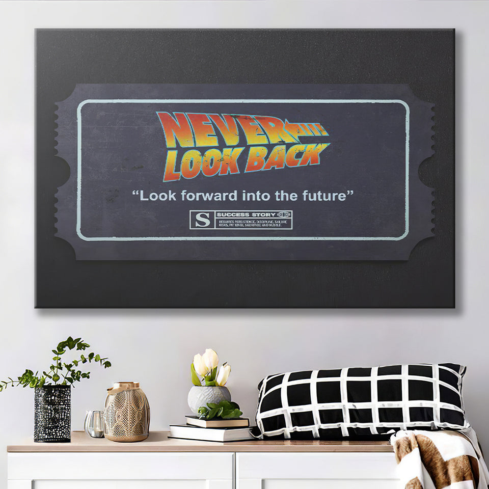 Never Look Back Success Story Canvas Prints Wall Art - Painting Canvas,Office Business Motivation Art, Wall Decor