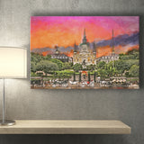 New Orleans Louisiana Jackson Square City Art Watercolor Canvas Prints Wall Art Home Decor, Large Canvas