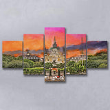 New Orleans Louisiana Jackson Square 5 Pieces Mixed Canvas Prints Wall Art Home Decor