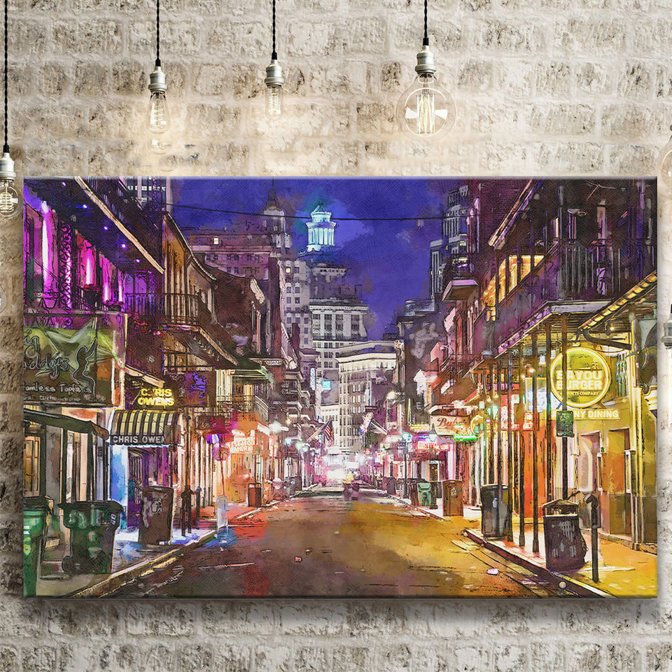 New Orleans Louisiana May V10 City Art Watercolor Canvas Prints Wall Art Home Decor, Large Canvas