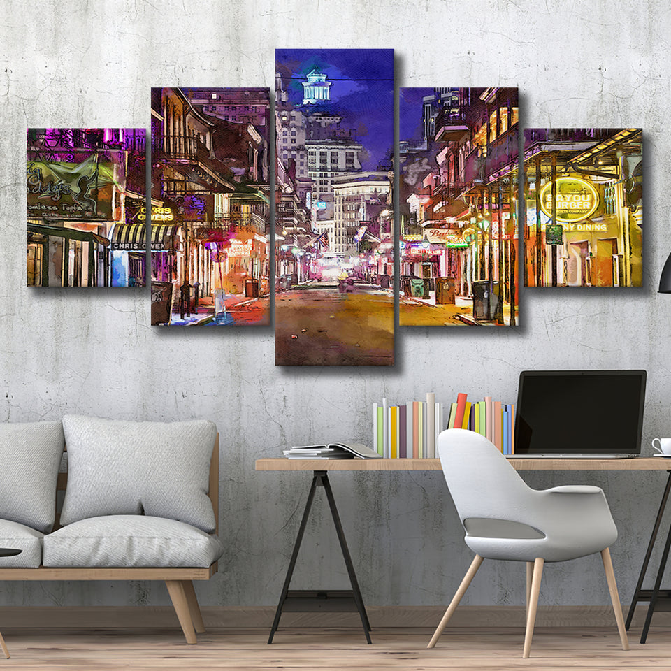 New Orleans Louisiana May V10 5 Pieces Mixed Canvas Prints Wall Art Home Decor
