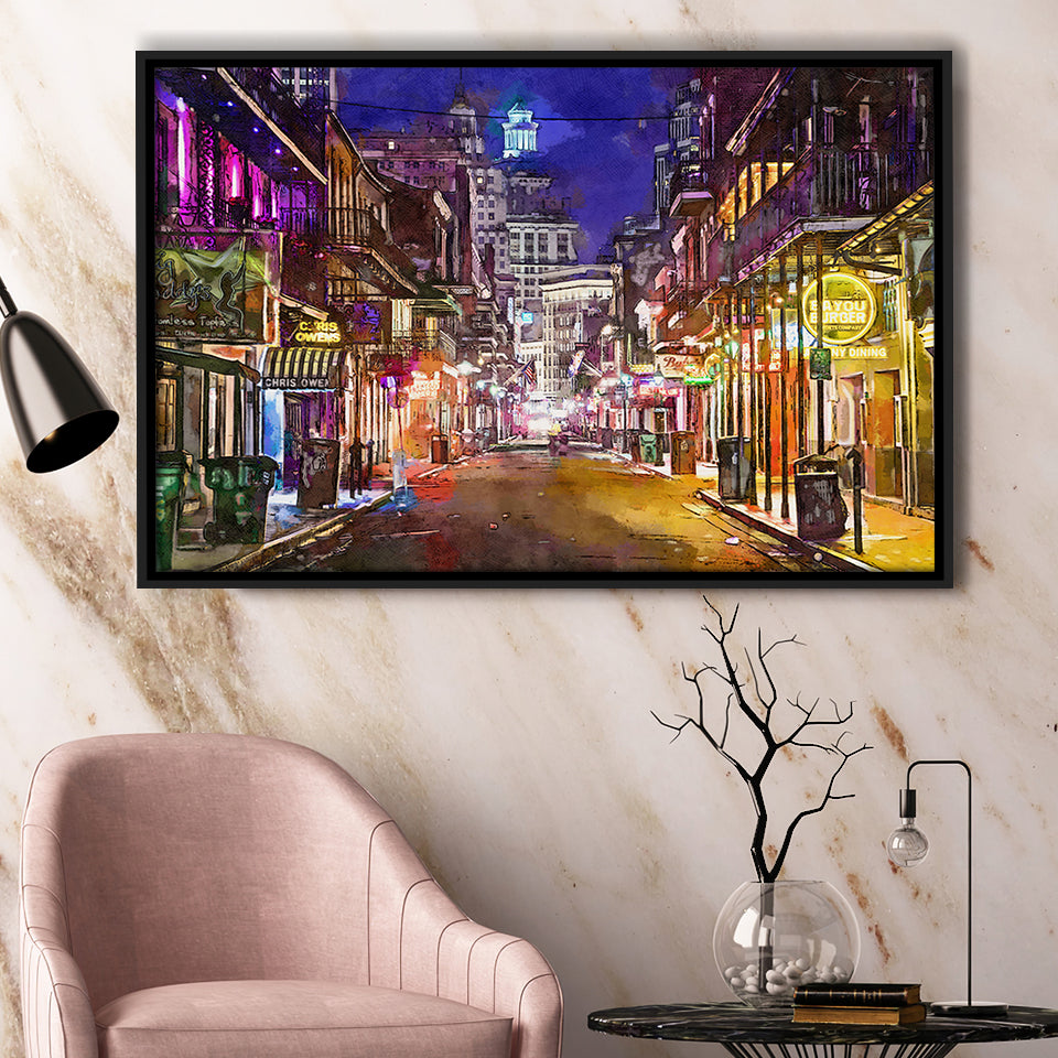 New Orleans Louisiana May V10 City Art Watercolor Framed Canvas Prints Wall Art Home Decor,Floating Frame