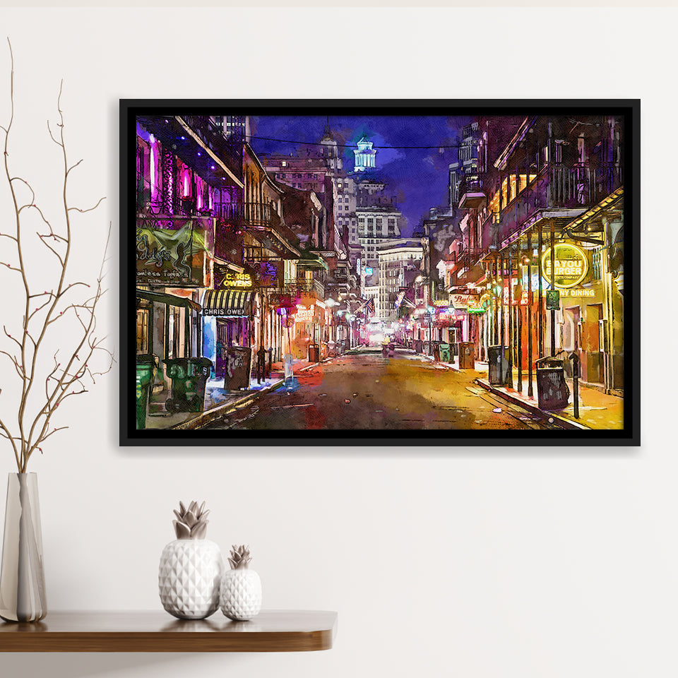 New Orleans Louisiana May V10 City Art Watercolor Framed Canvas Prints Wall Art Home Decor,Floating Frame