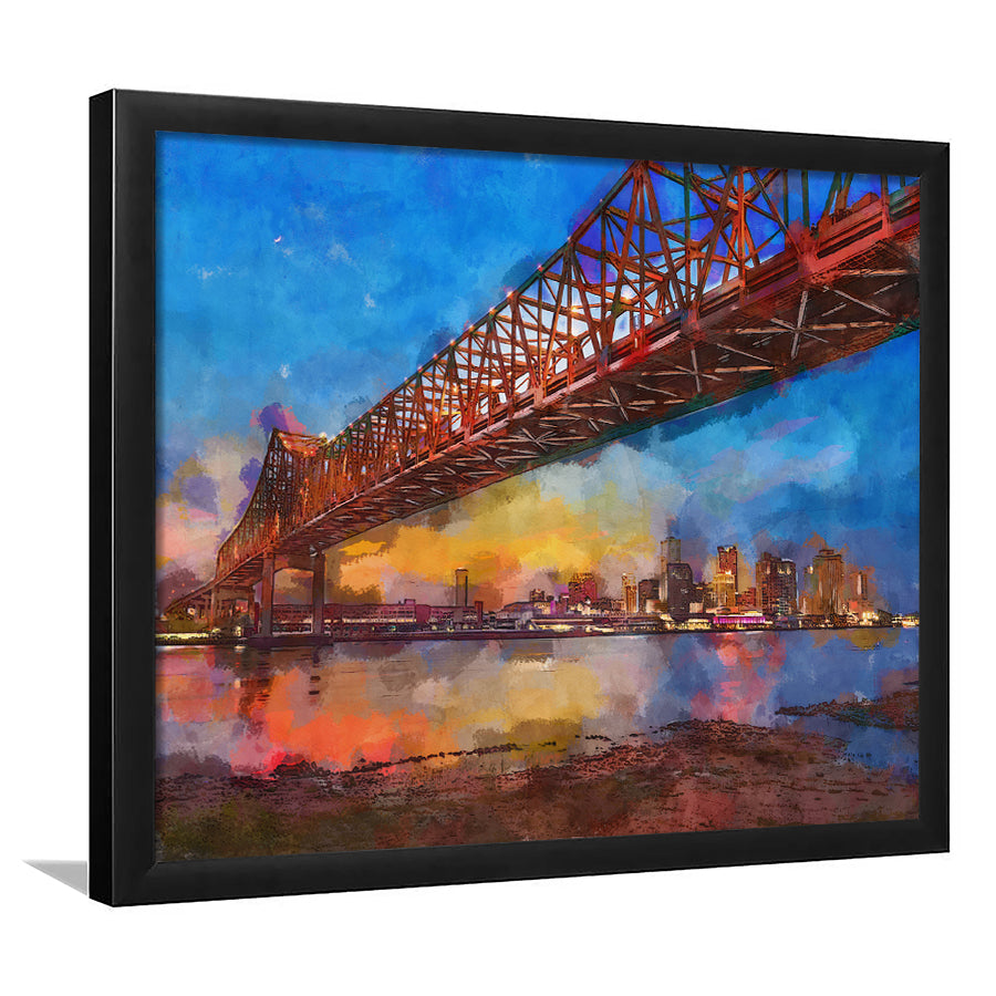 New Orleans Louisiana Usa Crescent City City Art Watercolor Framed Art Prints Wall Art Decor,Framed Picture