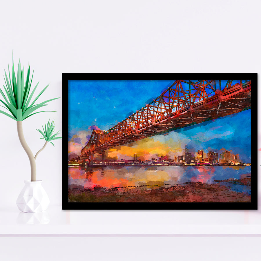 New Orleans Louisiana Usa Crescent City City Art Watercolor Framed Art Prints Wall Art Decor,Framed Picture