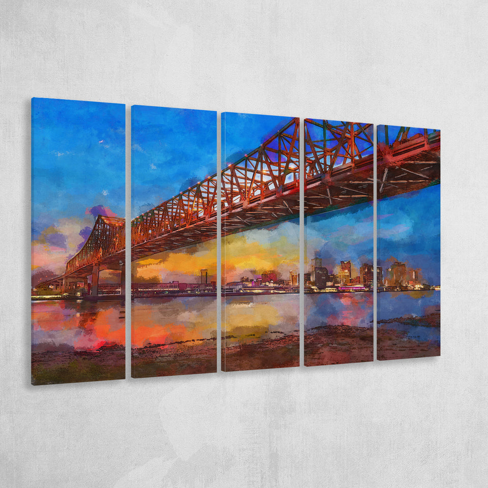 New Orleans Louisiana Usa Crescent City 5 Pieces Extra Large Canvas Prints Wall Art Home Decor
