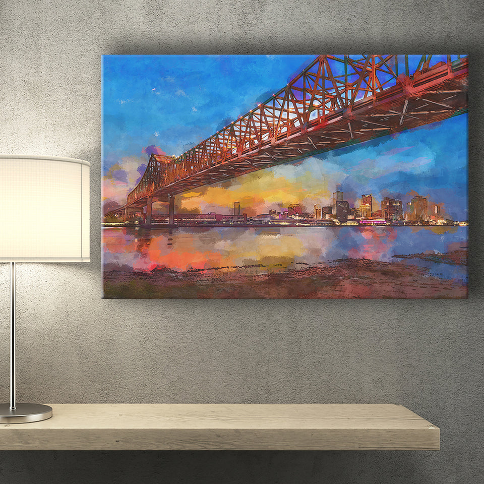 New Orleans Louisiana Usa Crescent City City Art Watercolor Canvas Prints Wall Art Home Decor, Large Canvas
