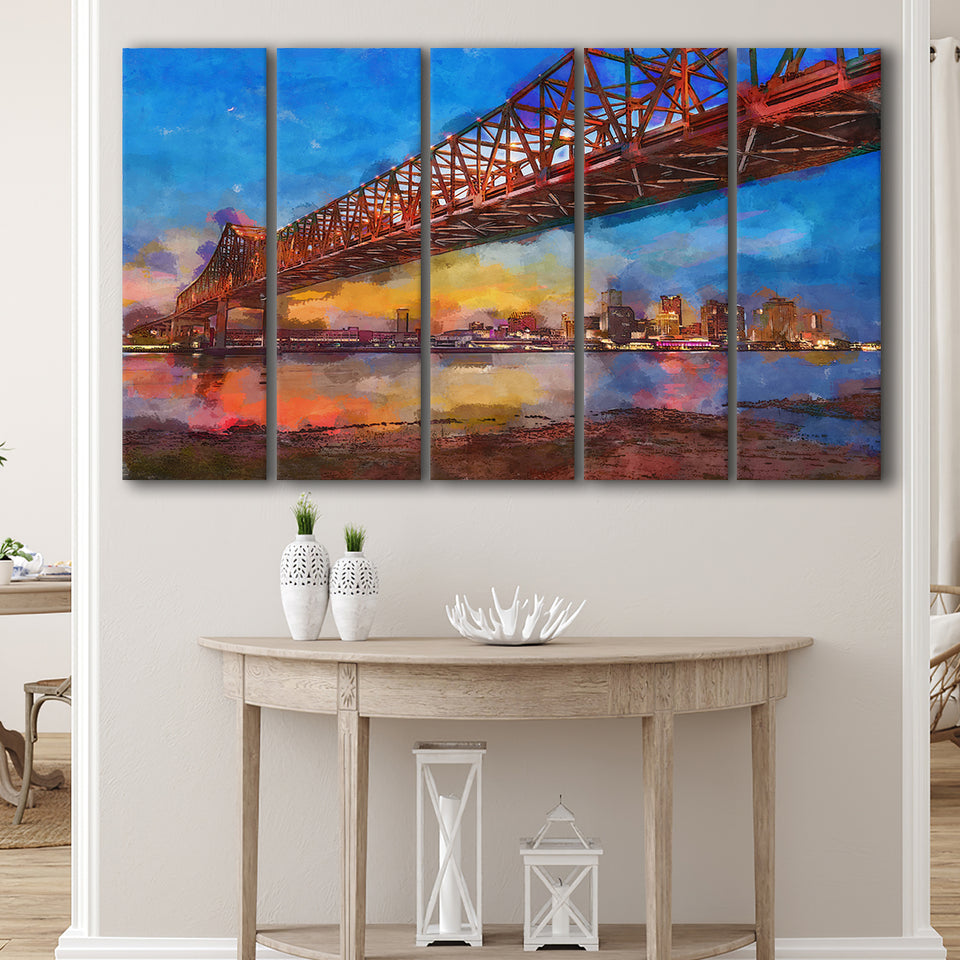 New Orleans Louisiana Usa Crescent City 5 Pieces Extra Large Canvas Prints Wall Art Home Decor