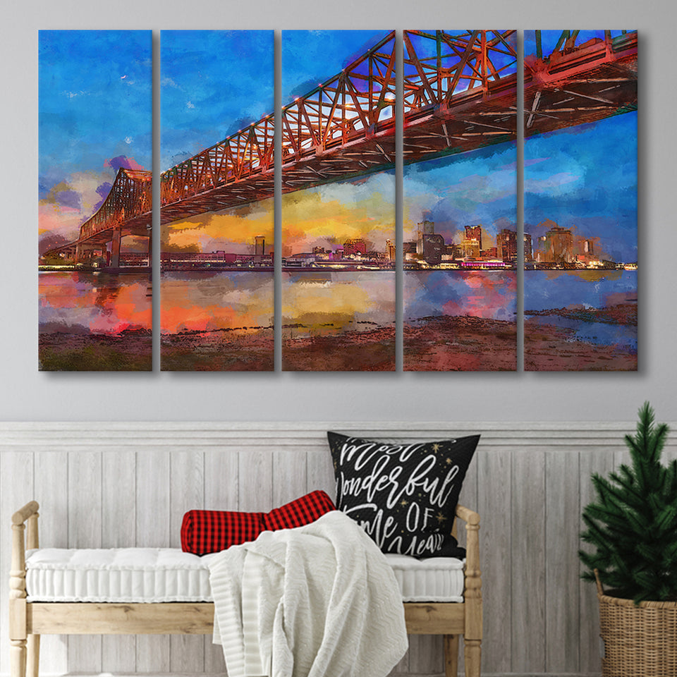 New Orleans Louisiana Usa Crescent City 5 Pieces Extra Large Canvas Prints Wall Art Home Decor