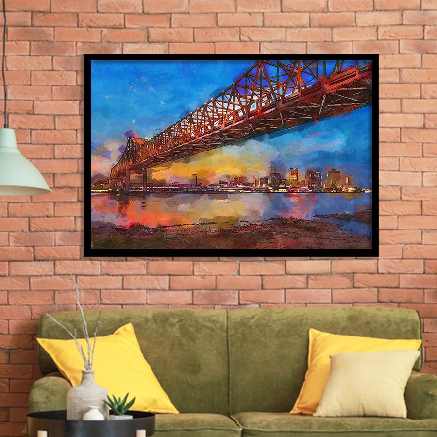 New Orleans Louisiana Usa Crescent City City Art Watercolor Framed Art Prints Wall Art Decor,Framed Picture