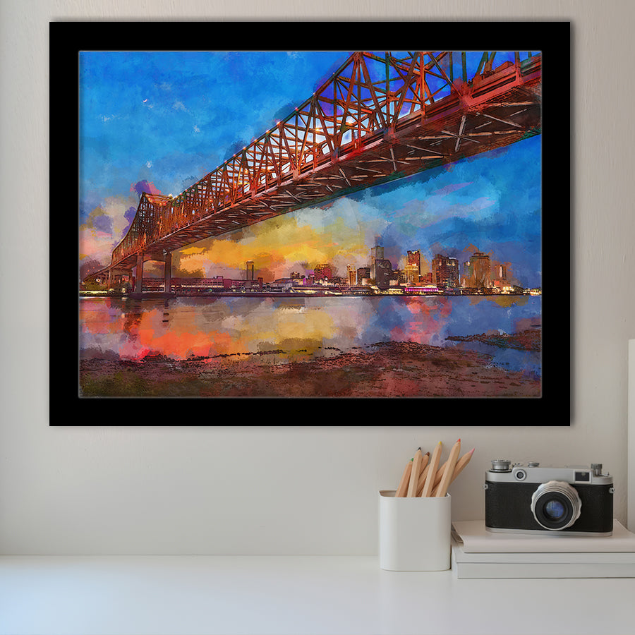 New Orleans Louisiana Usa Crescent City City Art Watercolor Framed Art Prints Wall Art Decor,Framed Picture