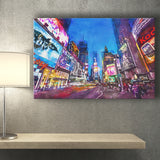 New York City April City Art Watercolor Canvas Prints Wall Art Home Decor, Large Canvas