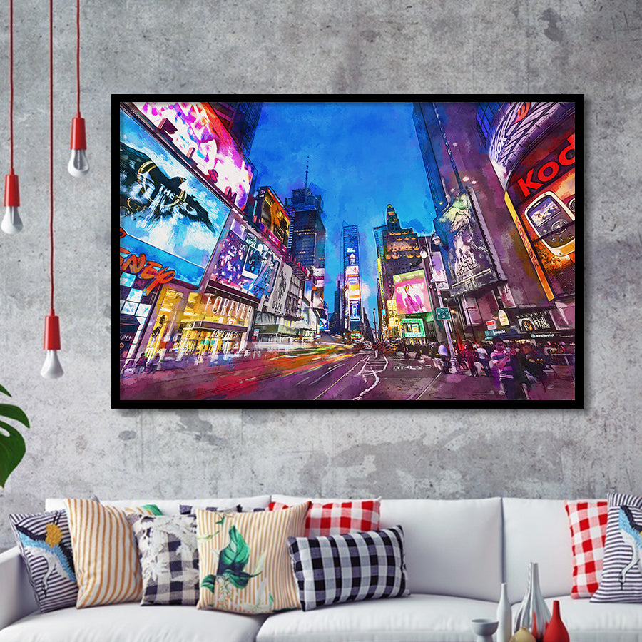 New York City April City Art Watercolor Framed Art Prints Wall Art Decor,Framed Picture