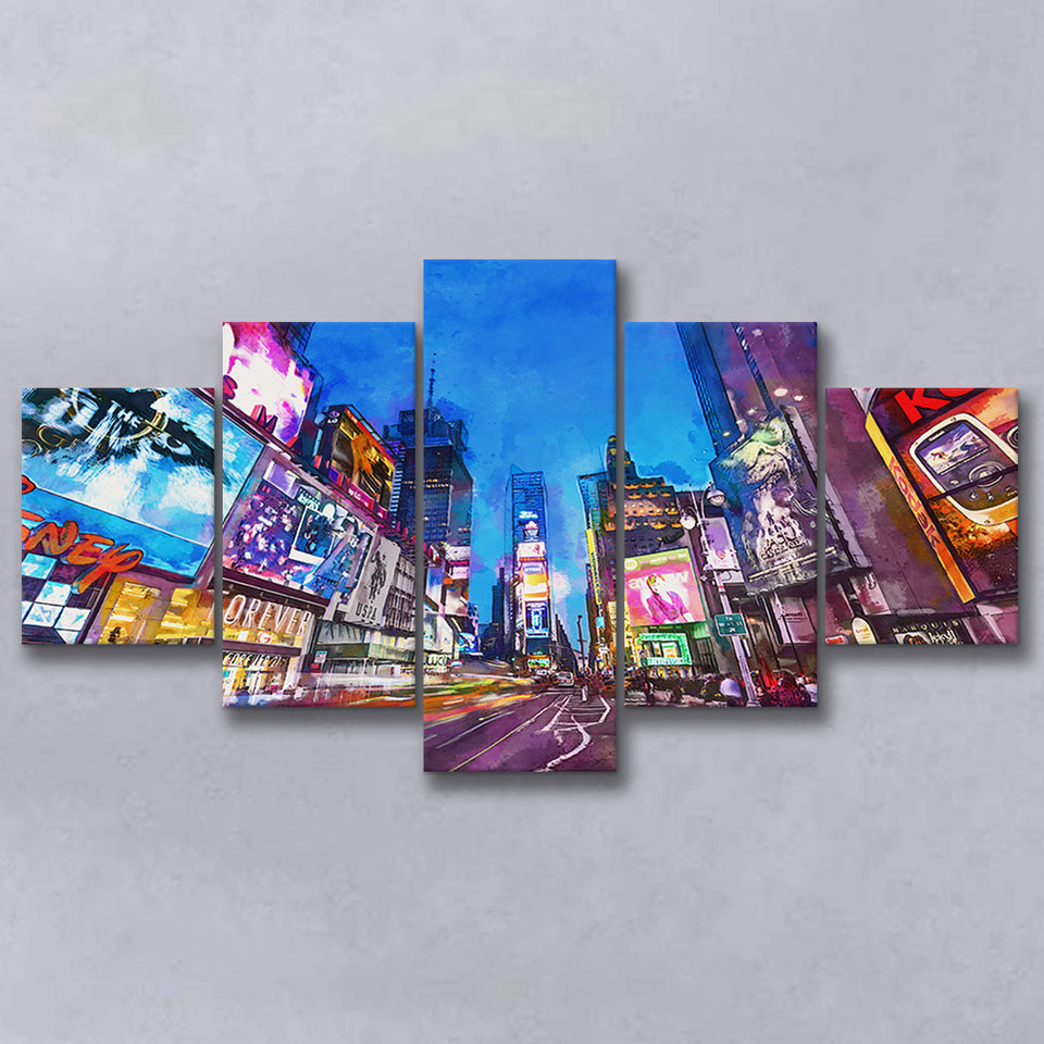 New York City April 5 Pieces Mixed Canvas Prints Wall Art Home Decor