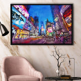 New York City April City Art Watercolor Framed Canvas Prints Wall Art Home Decor,Floating Frame
