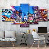 New York City April 5 Pieces Mixed Canvas Prints Wall Art Home Decor
