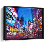 New York City April City Art Watercolor Framed Canvas Prints Wall Art Home Decor,Floating Frame