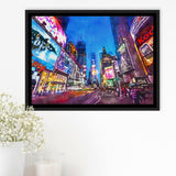 New York City April City Art Watercolor Framed Canvas Prints Wall Art Home Decor,Floating Frame
