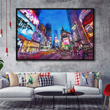 New York City April City Art Watercolor Framed Canvas Prints Wall Art Home Decor,Floating Frame