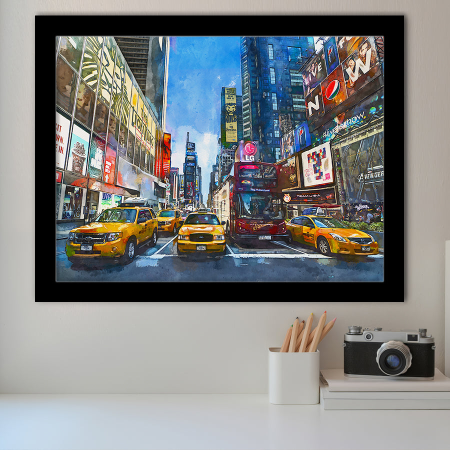 New York City Beautiful City Art Watercolor Framed Art Prints Wall Art Decor,Framed Picture