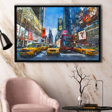 New York City Beautiful City Art Watercolor Framed Canvas Prints Wall Art Home Decor,Floating Frame