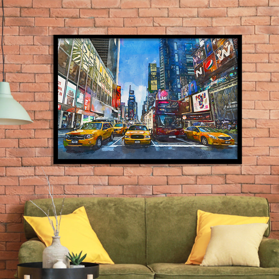 New York City Beautiful City Art Watercolor Framed Art Prints Wall Art Decor,Framed Picture