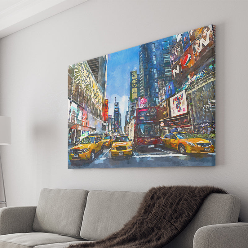 New York City Beautiful City Art Watercolor Canvas Prints Wall Art Home Decor, Large Canvas