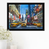 New York City Beautiful City Art Watercolor Framed Canvas Prints Wall Art Home Decor,Floating Frame