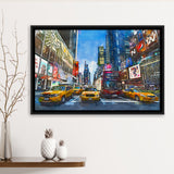 New York City Beautiful City Art Watercolor Framed Canvas Prints Wall Art Home Decor,Floating Frame