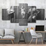 New Baby Black And White Print, Baby'S First Birthday 5 Panels, Canvas Prints Wall Art Decor, Large Canvas Art