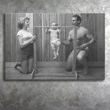 New Baby Black And White Print, Baby'S First Birthday Canvas Prints Wall Art Home Decor