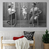 New Baby Black And White Print, Baby'S First Birthday Larger Canvas Art, 5 Piece Canvas Prints Wall Art Decor