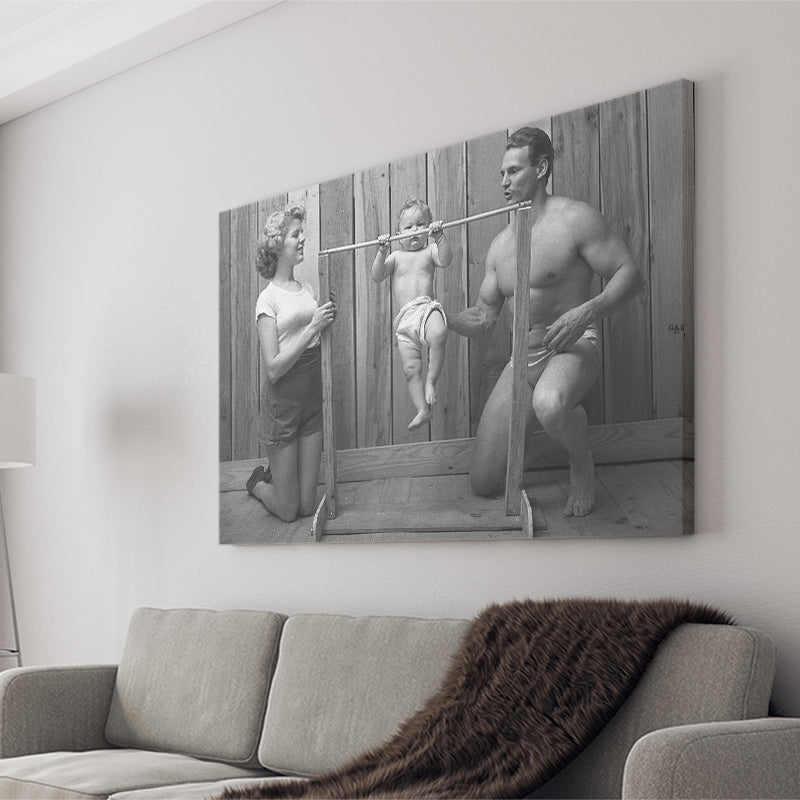New Baby Black And White Print, Baby'S First Birthday Canvas Prints Wall Art Home Decor